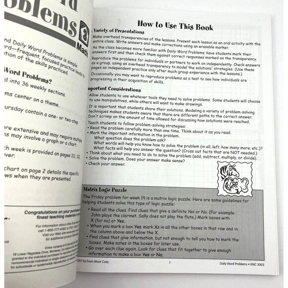 Daily Word Problems, Grade 3 Math - Great for homeschool - NEW OUT OF PRINT - Picture 2 of 15